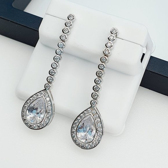 "925 Sterling Silver Cubic Zircon Earrings, UU1P7A7023 - Picture 2 of 11